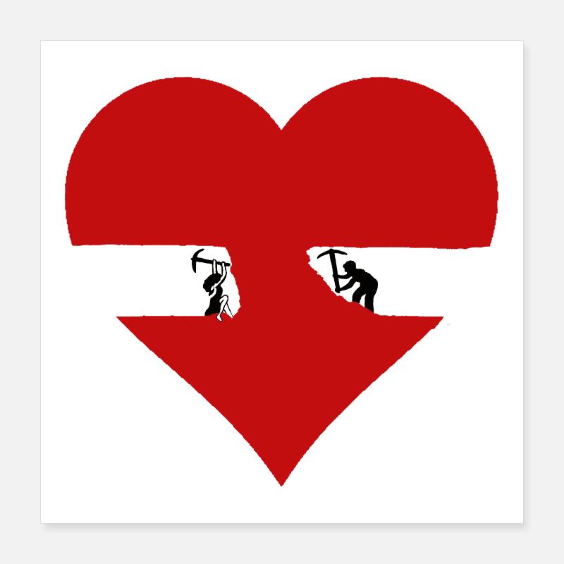 L’amour demande du travail Lien fort Ensemble Chemise Poster 40 x 40 cm