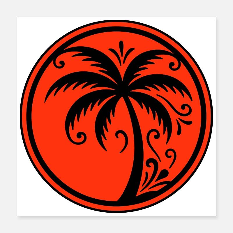 Palm tree icon beach Poster 16" x 16" (40x40 cm)