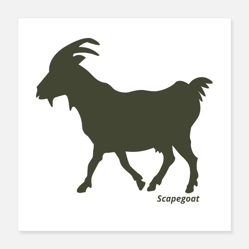 Sündenbock Ziege oliv Poster 40x40 cm