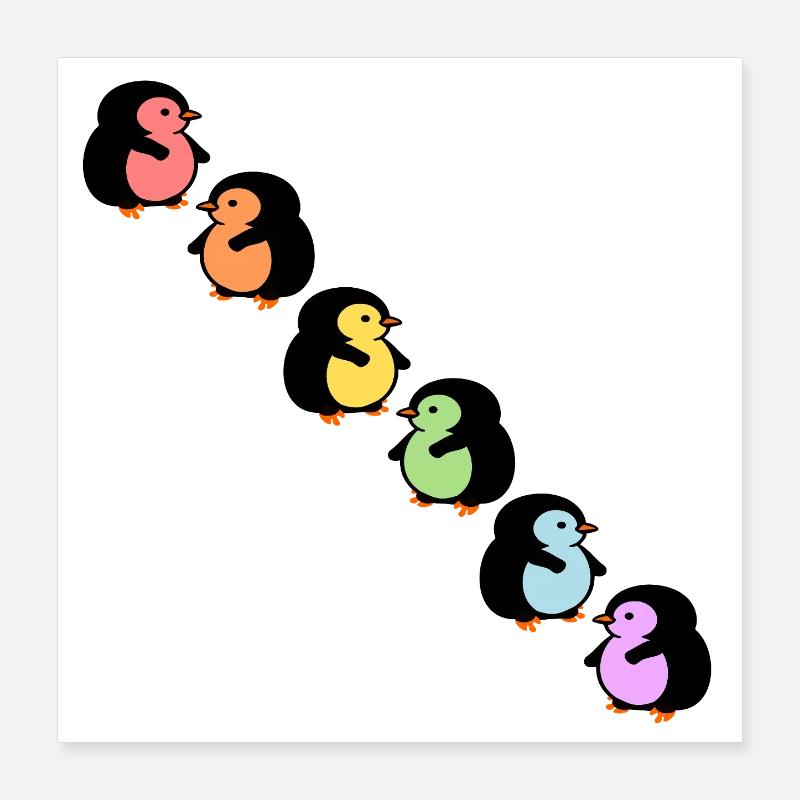 Inclusion Diversity Penguins Poster 16" x 16" (40x40 cm)