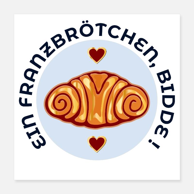 Franzbrötchen Gebäck Poster 40x40 cm