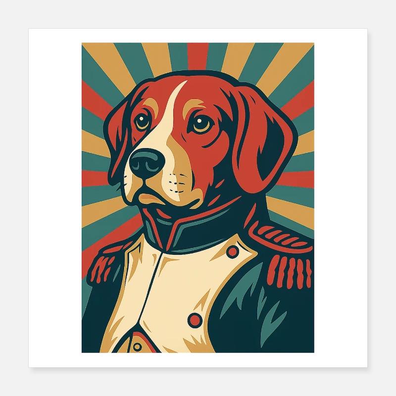 Dog General Style Poster Rétro Design Vintage Poster 40 x 40 cm