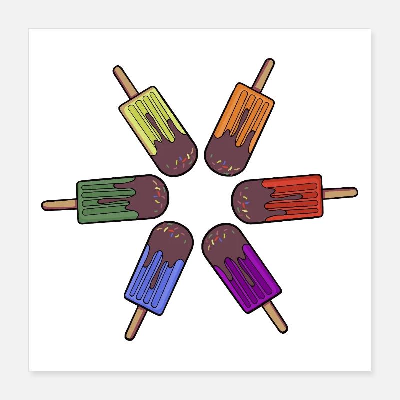 Rainbow Frozen pop Circle Poster 40x40 cm