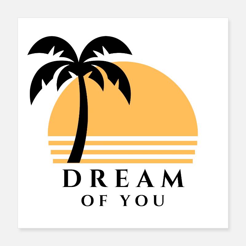 Sunset Palm Beach Silhouette Poster 40 x 40 cm