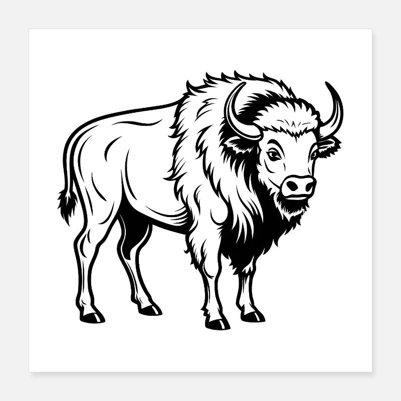 American bison Poster 16" x 16" (40x40 cm)