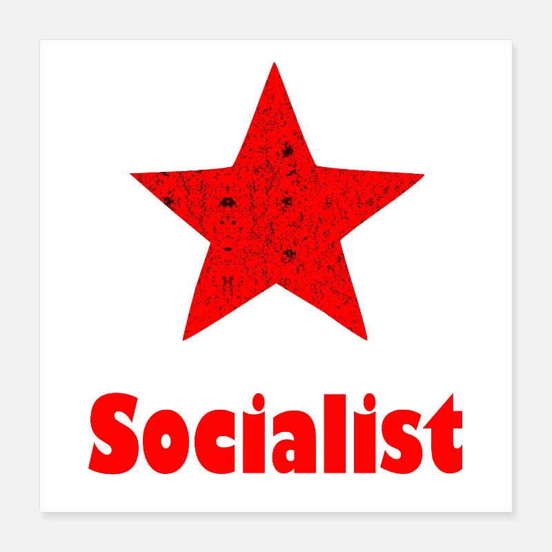 Maglia con il logo della Stella Rossa Socialista Poster 40x40 cm