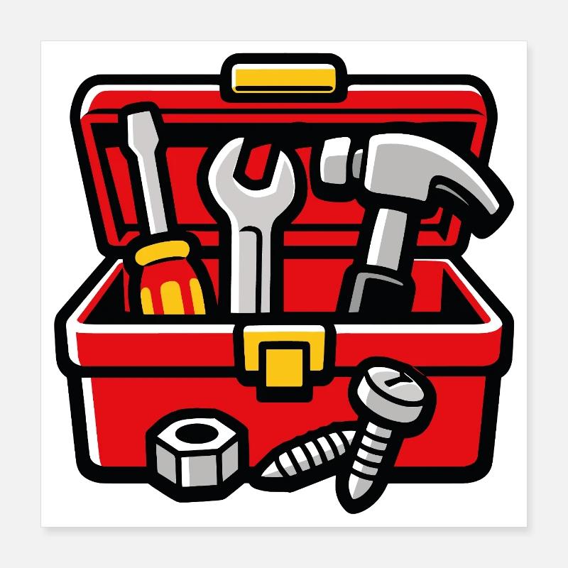 DIY Workshop Tool Box Poster 16" x 16" (40x40 cm)