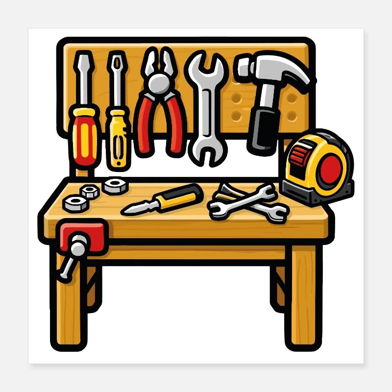 DIY workshop workbench Poster 16" x 16" (40x40 cm)