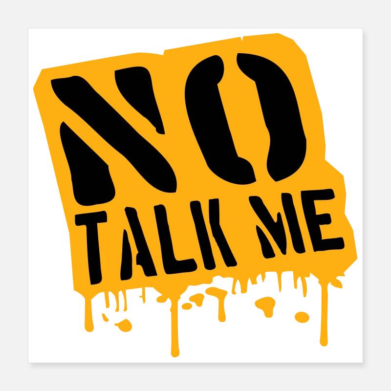 Pas de discours introverti antisocial drôle Poster 40 x 40 cm