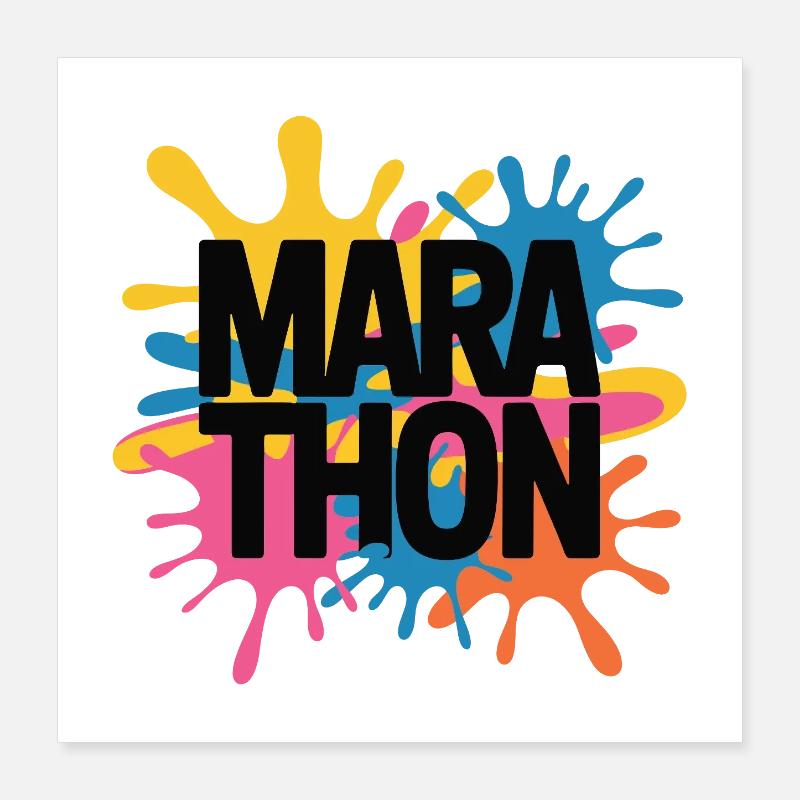 Marathon de Couleur Splash Poster 40 x 40 cm