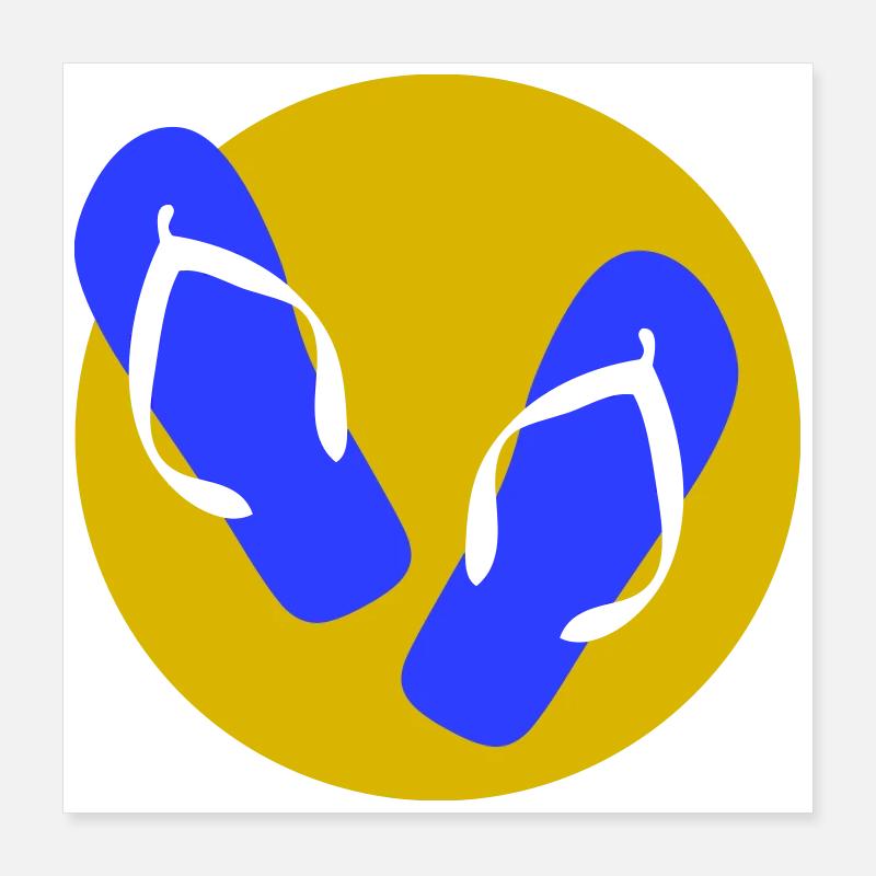 Flipflop Sommerfeeling Poster 40x40 cm