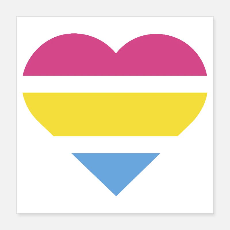 Pride Flag Heart · Pansexual Poster 40x40 cm
