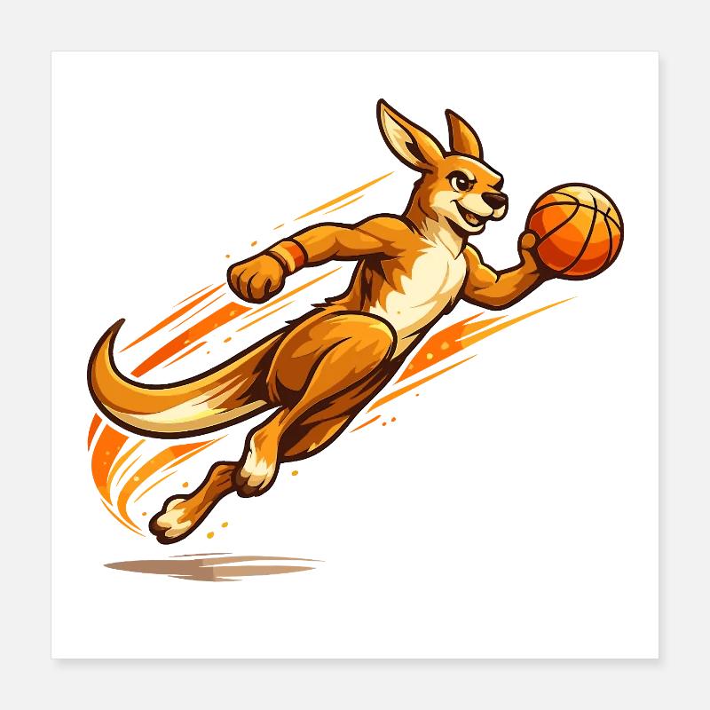 Känguru Korbwurf Poster 40x40 cm