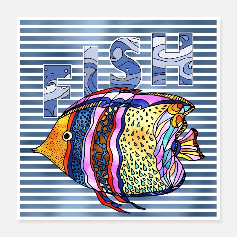 poisson Poster 40 x 40 cm