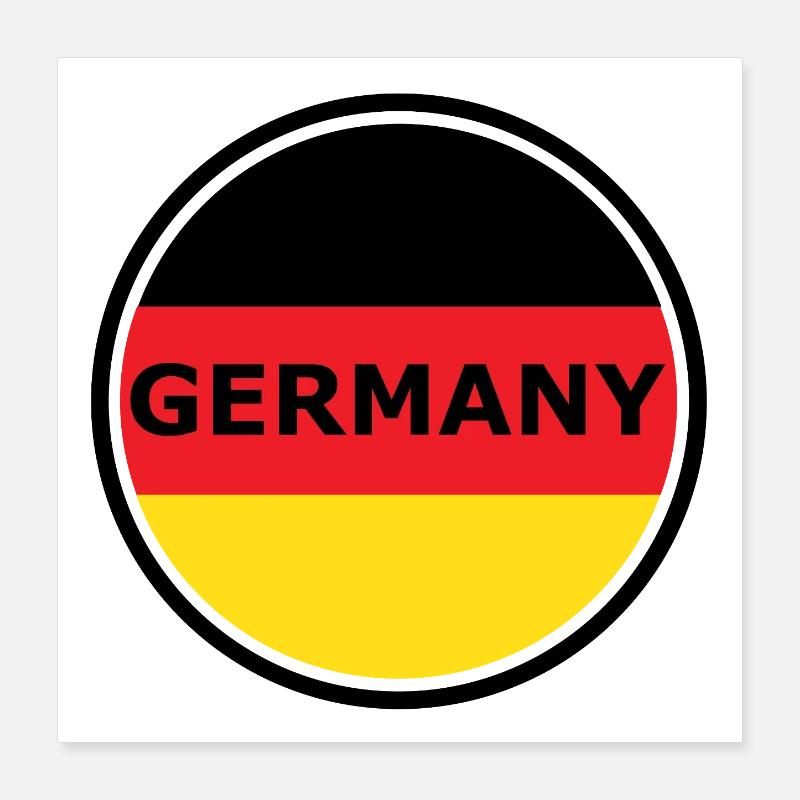 Germany Flag Semicircle Graphic Poster 16" x 16" (40x40 cm)