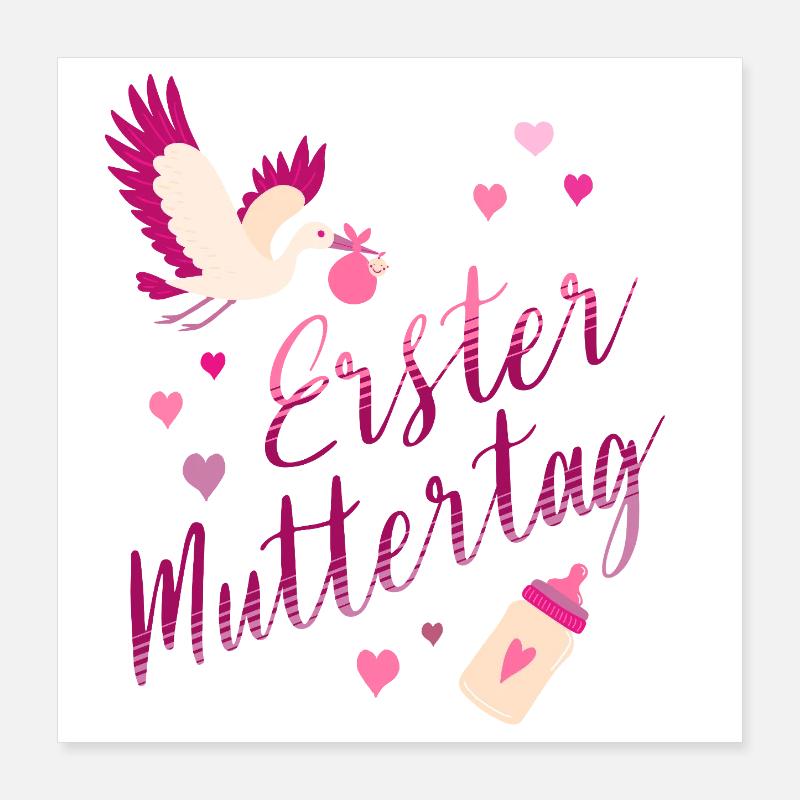 Erster Muttertag Poster 40x40 cm