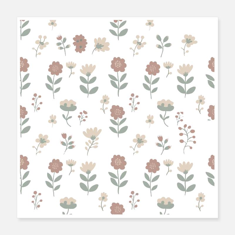 Fleurs pastel Poster 40 x 40 cm