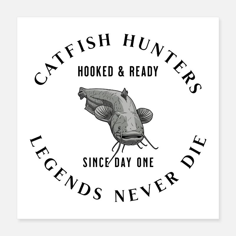 Chasseurs de poisson-chat Poster 40 x 40 cm