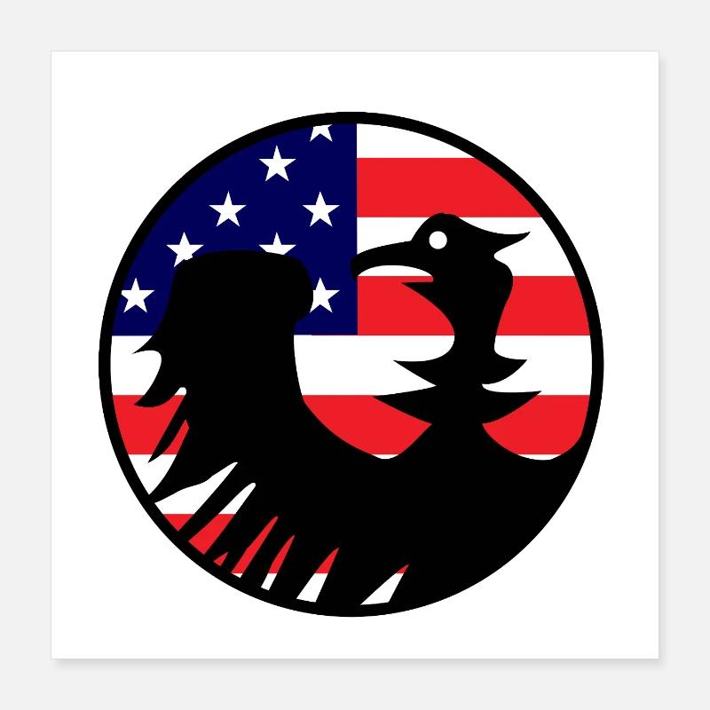 Drapeau de l’aigle aux États-Unis Poster 40 x 40 cm