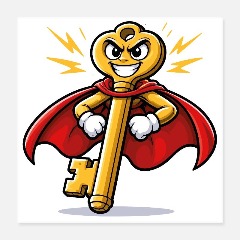 Ancient Superhero Key Poster 16" x 16" (40x40 cm)