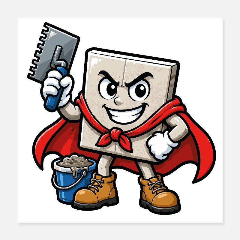 Superhero Tile Tile Poster 16" x 16" (40x40 cm)