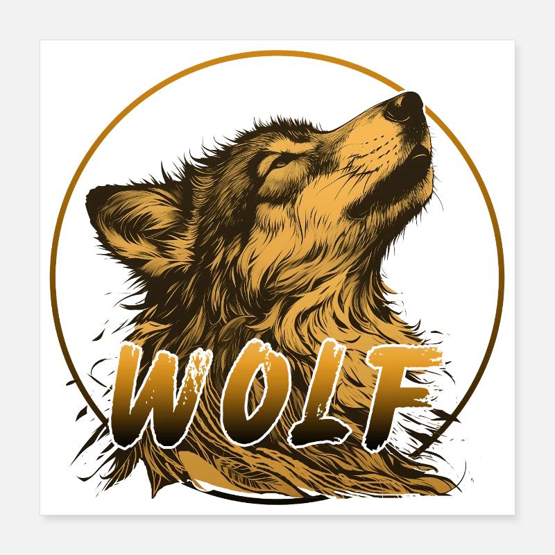 WOLF WILDTIER Poster 40x40 cm