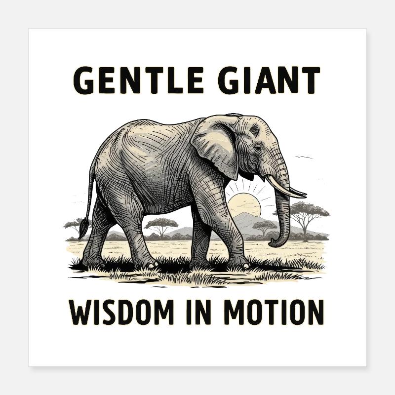 Elephant Poster 16" x 16" (40x40 cm)