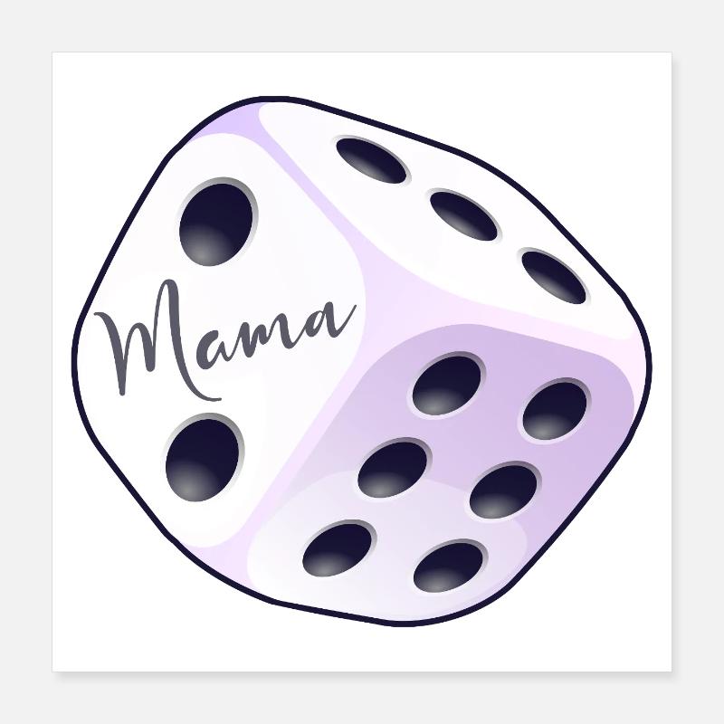 Dice Board Gamer Mom Poster 16" x 16" (40x40 cm)