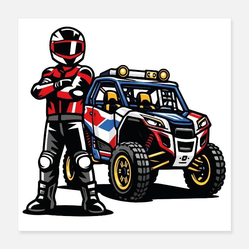 SSV Rallye Geländerennfahrer Poster 40x40 cm