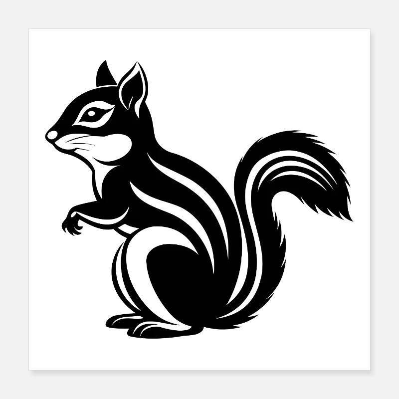 Streifenhörnchen Poster 40x40 cm