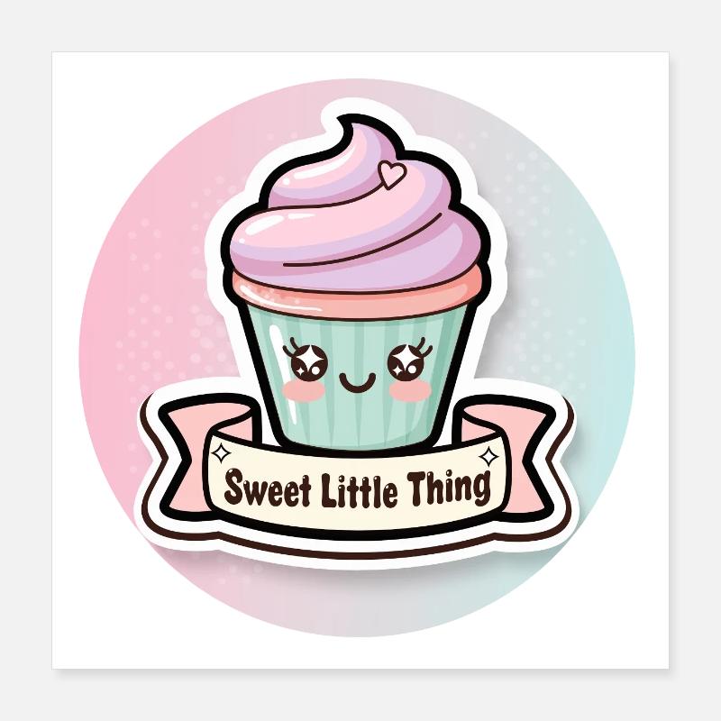 Süßer Cupcake mit Herzchen Poster 40x40 cm