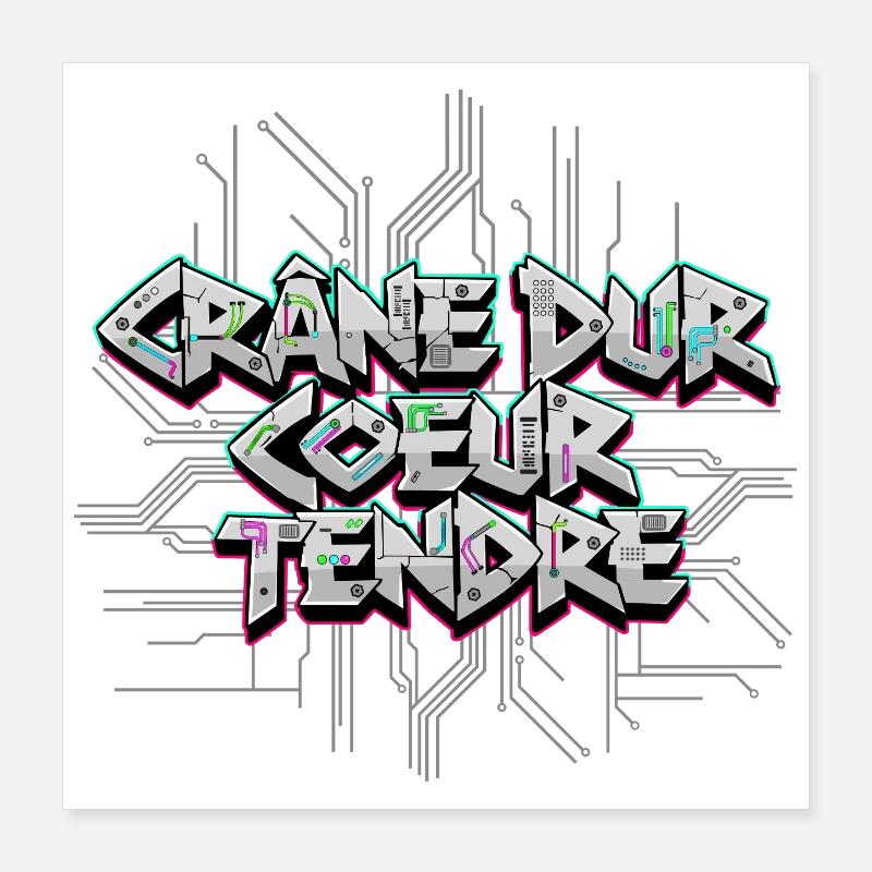 Cyber Electro - Hard Skull Soft Heart Poster 16" x 16" (40x40 cm)