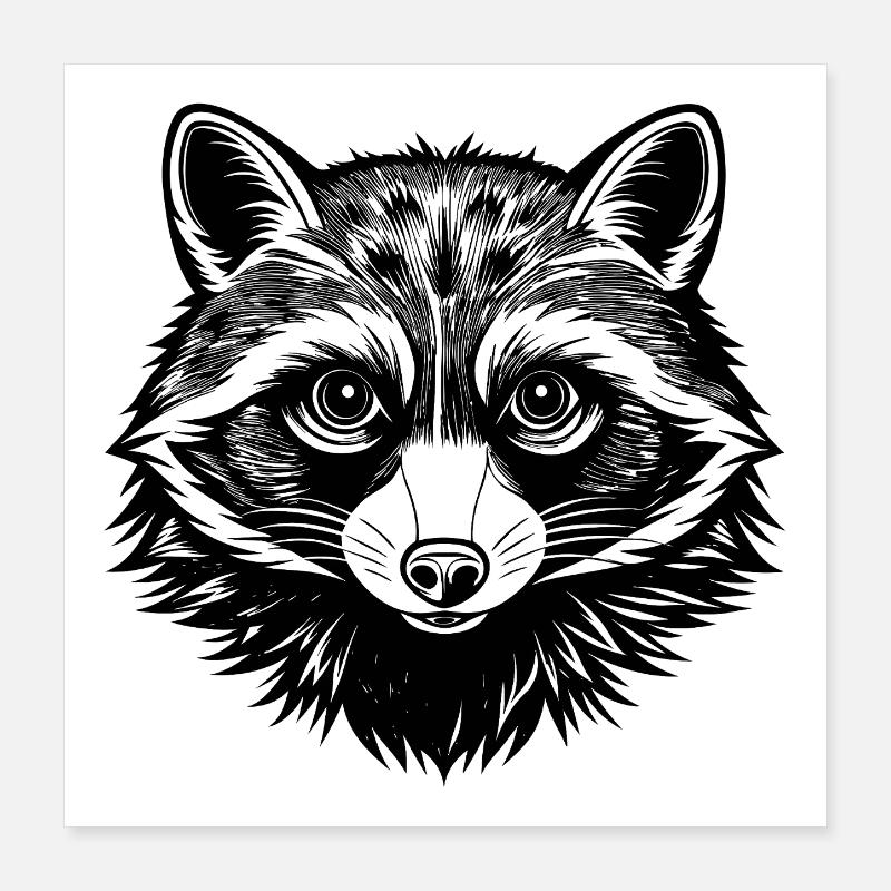 Racoon Poster 16" x 16" (40x40 cm)