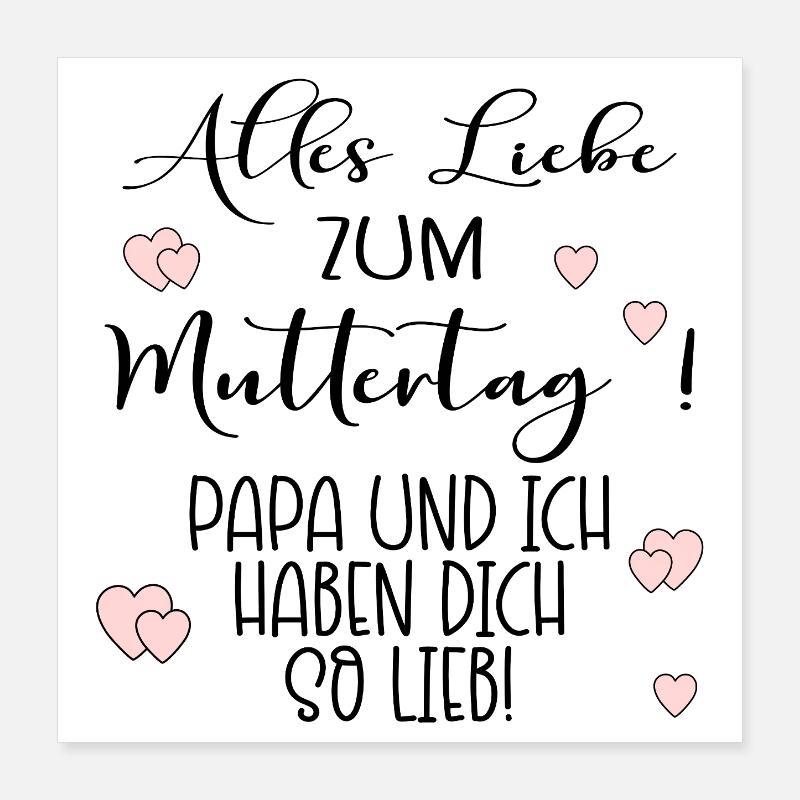 Muttertag Papa Mama Poster 40x40 cm