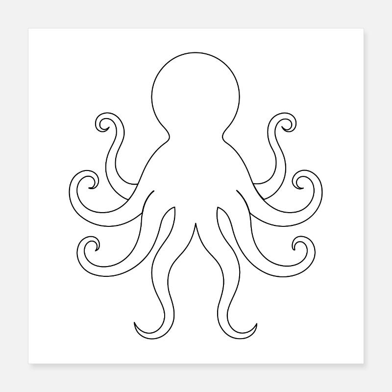 Pieuvre Poster 40 x 40 cm