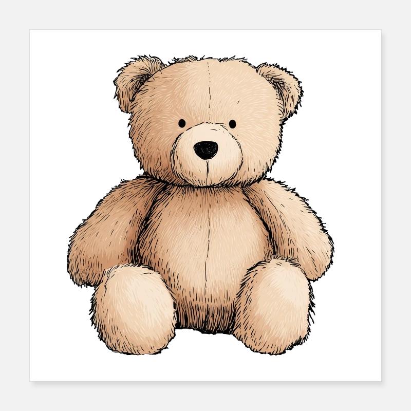Teddybär, Teddybär, Stofftier Poster 40x40 cm