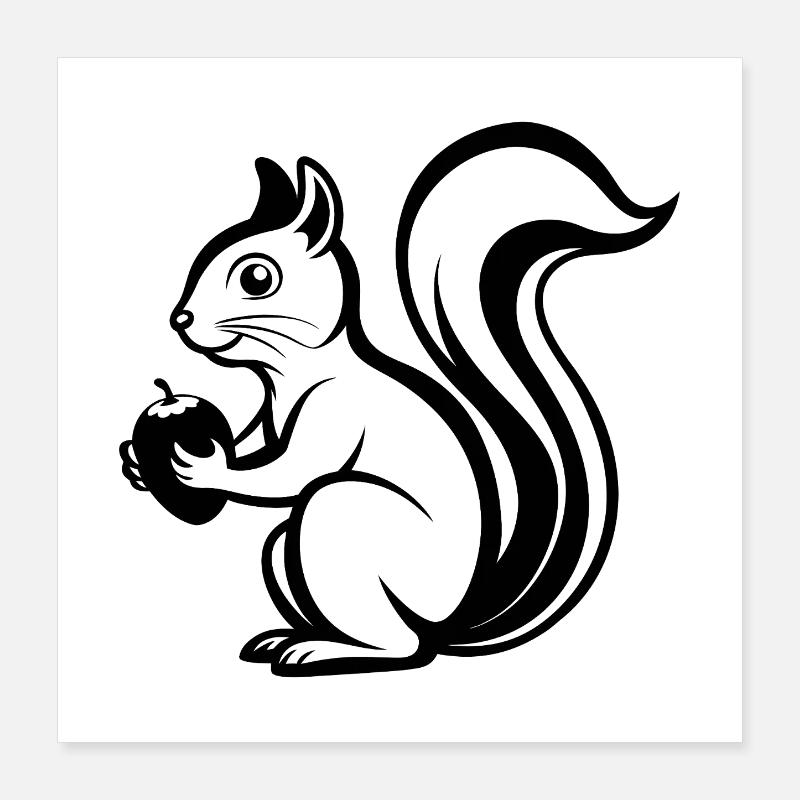 Squirrel Holding Nut Poster 16" x 16" (40x40 cm)