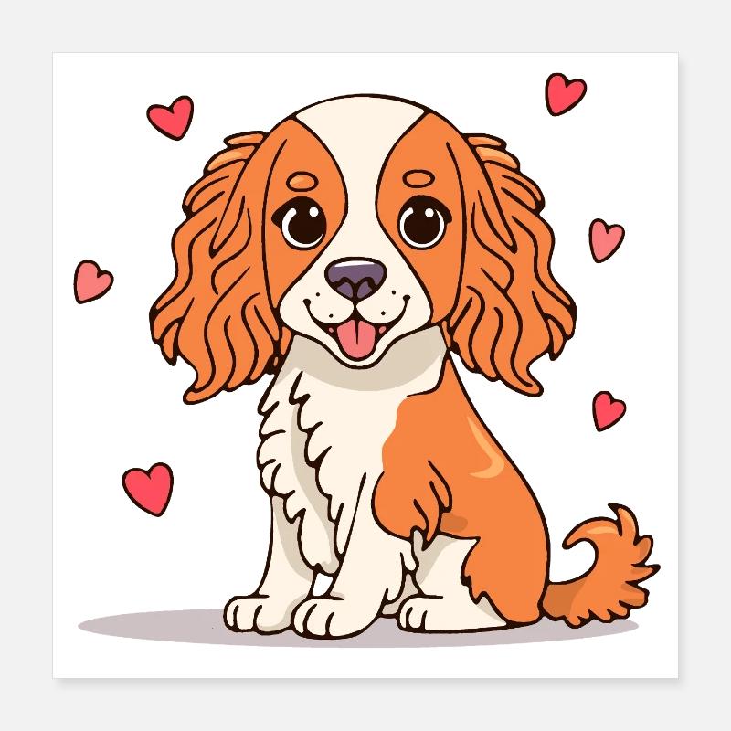 Cavalier Spaniel (Comic) Poster 40x40 cm