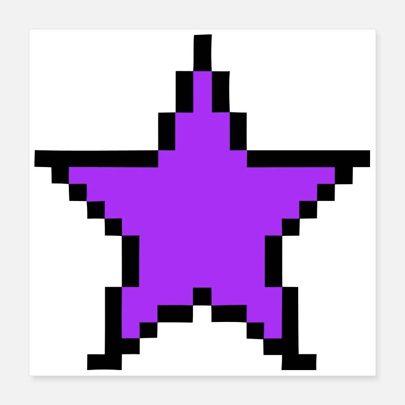 Mise sous tension 8 bits Pixel Star Poster 40 x 40 cm