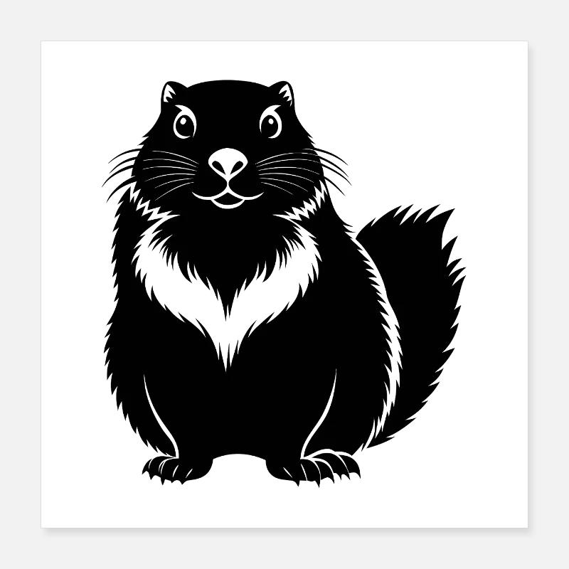 Marmotte Poster 40 x 40 cm