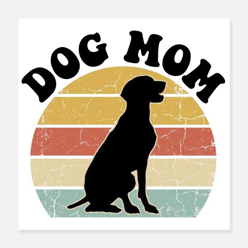 Dog Mom Rétro Poster 40 x 40 cm
