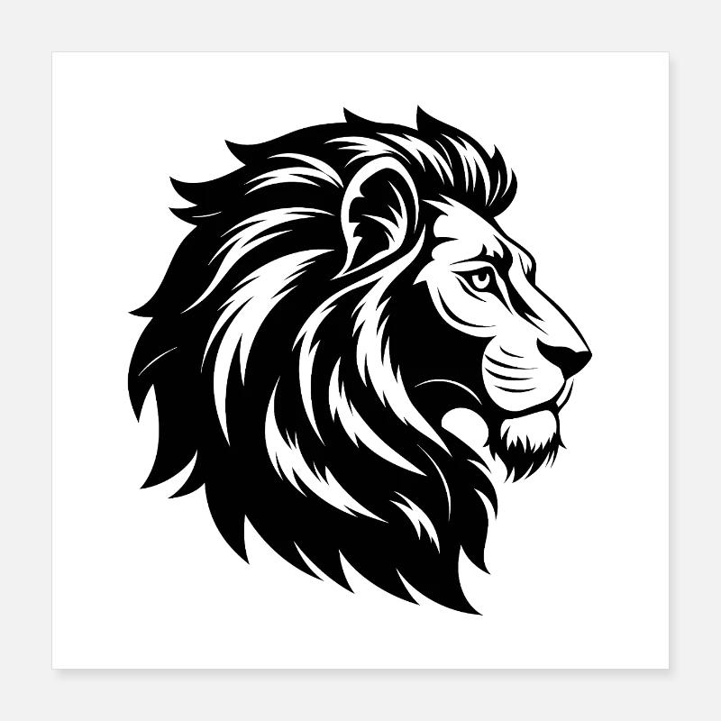 Tête de lion Poster 40 x 40 cm