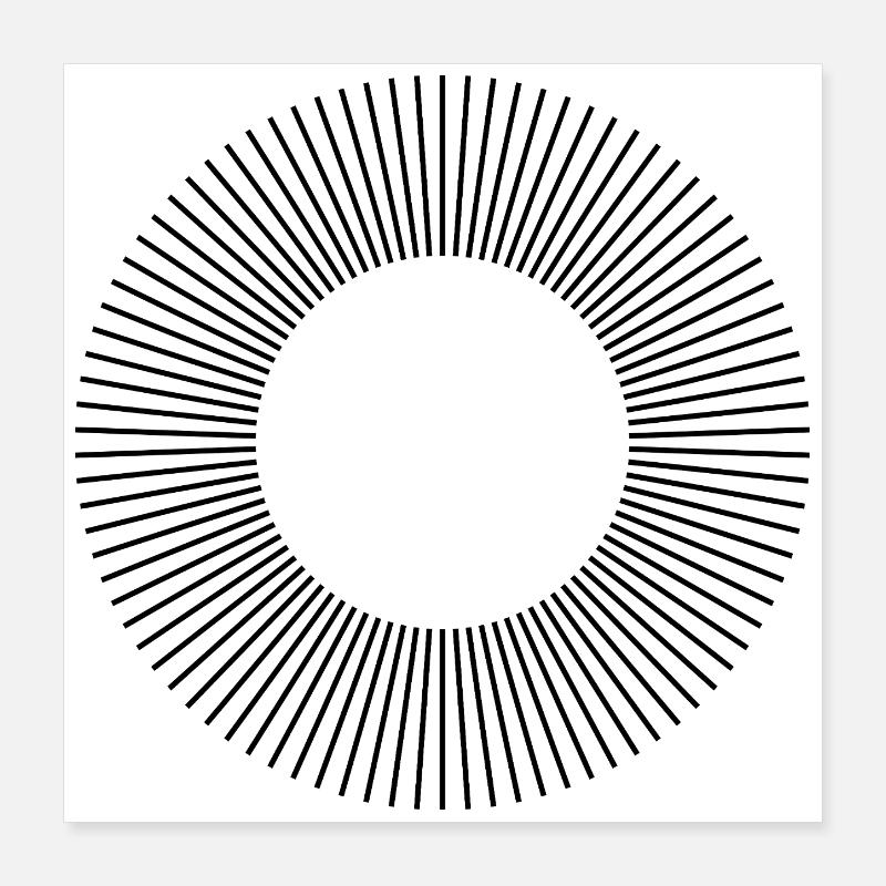 lines circle composition design Poster 16" x 16" (40x40 cm)