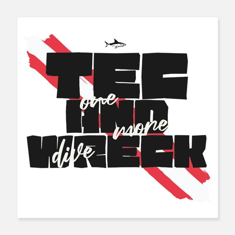 Tec & Wreck Scuba Diving Technischer Taucher Poster 40x40 cm