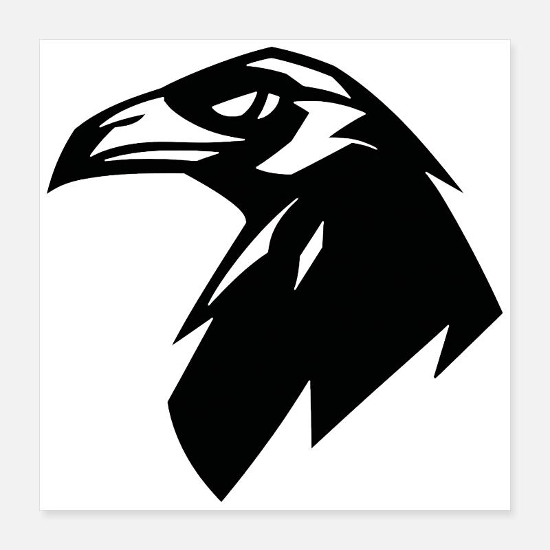 corbeau, logo silhouette simple Poster 40 x 40 cm