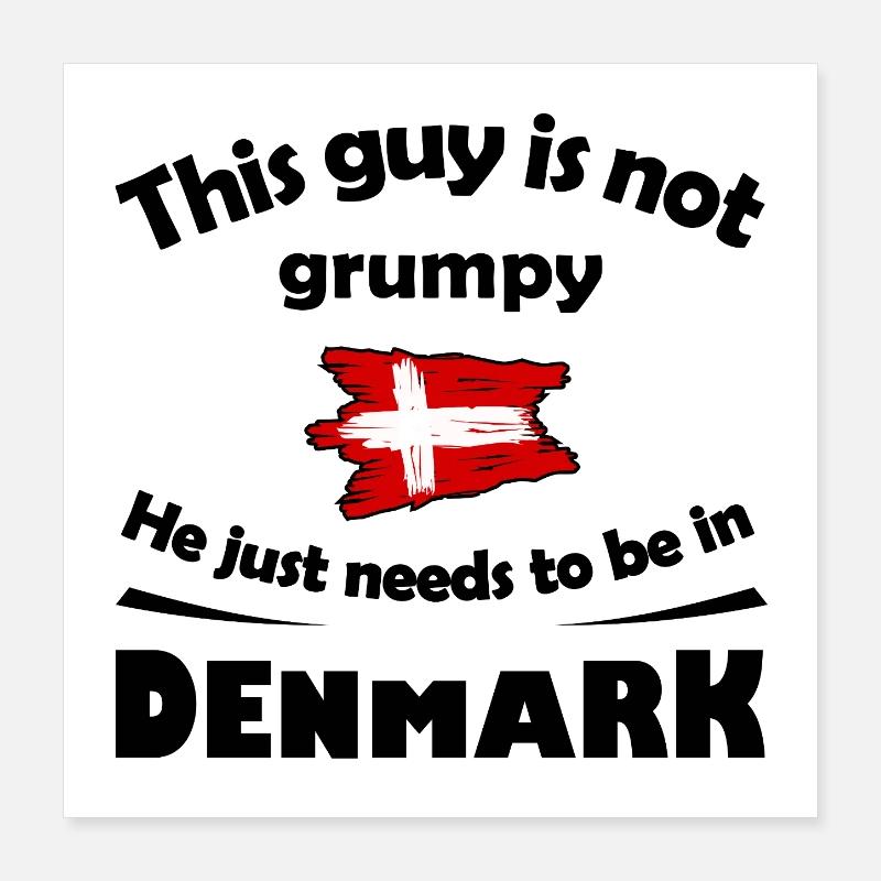 Drapeau du Danemark dans le style pinceau Poster 40 x 40 cm
