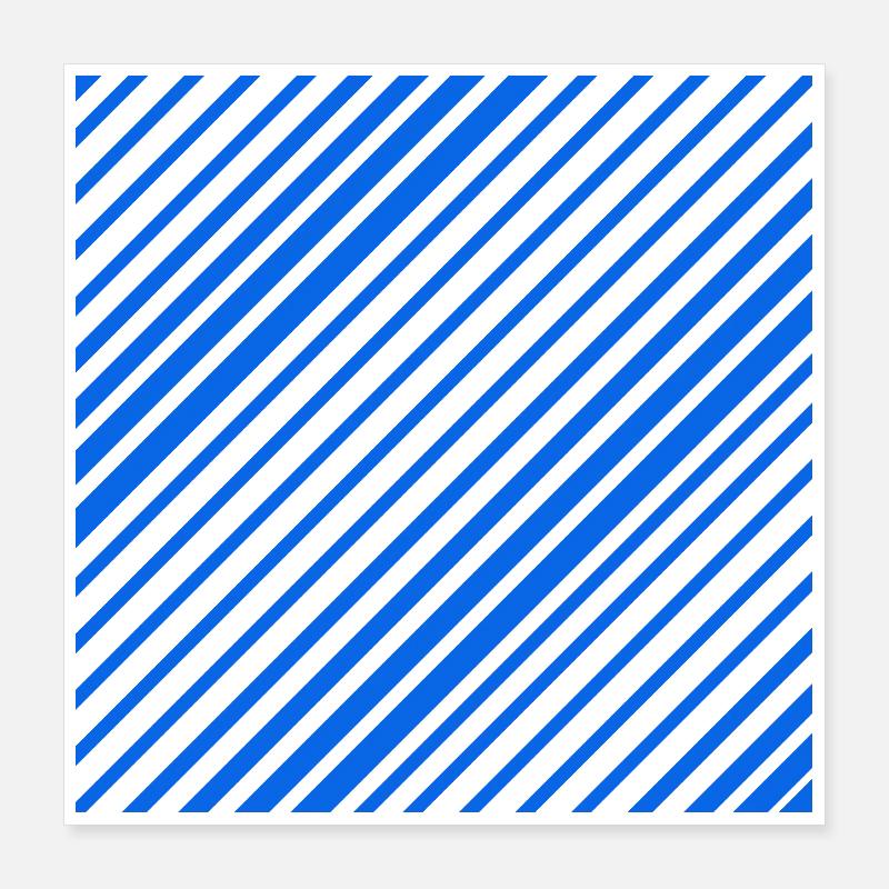 Graphic lines with diagonal stripes L blue Poster 16" x 16" (40x40 cm)