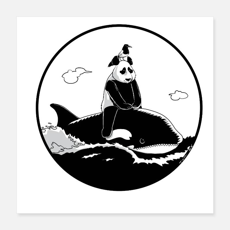 Odyssée en noir et blanc Poster 40 x 40 cm