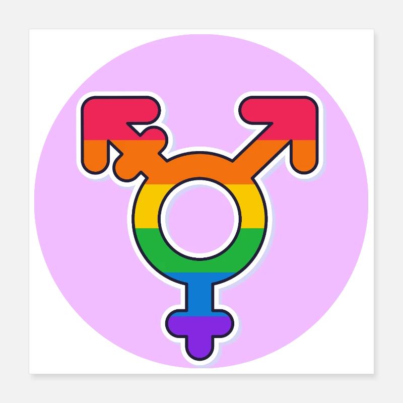 Transgender Pride Rainbow Symbol Poster 16" x 16" (40x40 cm)
