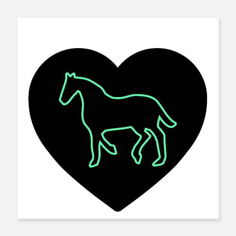 Chevaux Poster 40 x 40 cm
